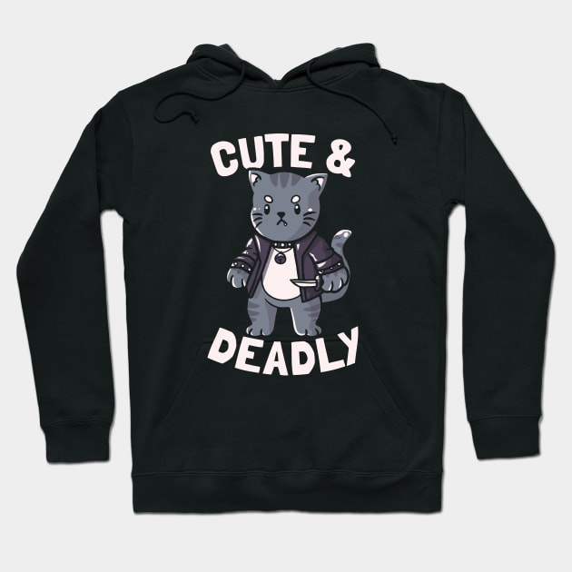 Cute & Deadly Evil Cat Gift Hoodie by eduely